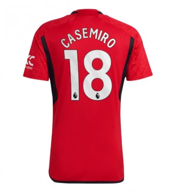 Lacne Muži Futbalové dres Manchester United Casemiro #18 2023-24 Krátky Rukáv - Domáci